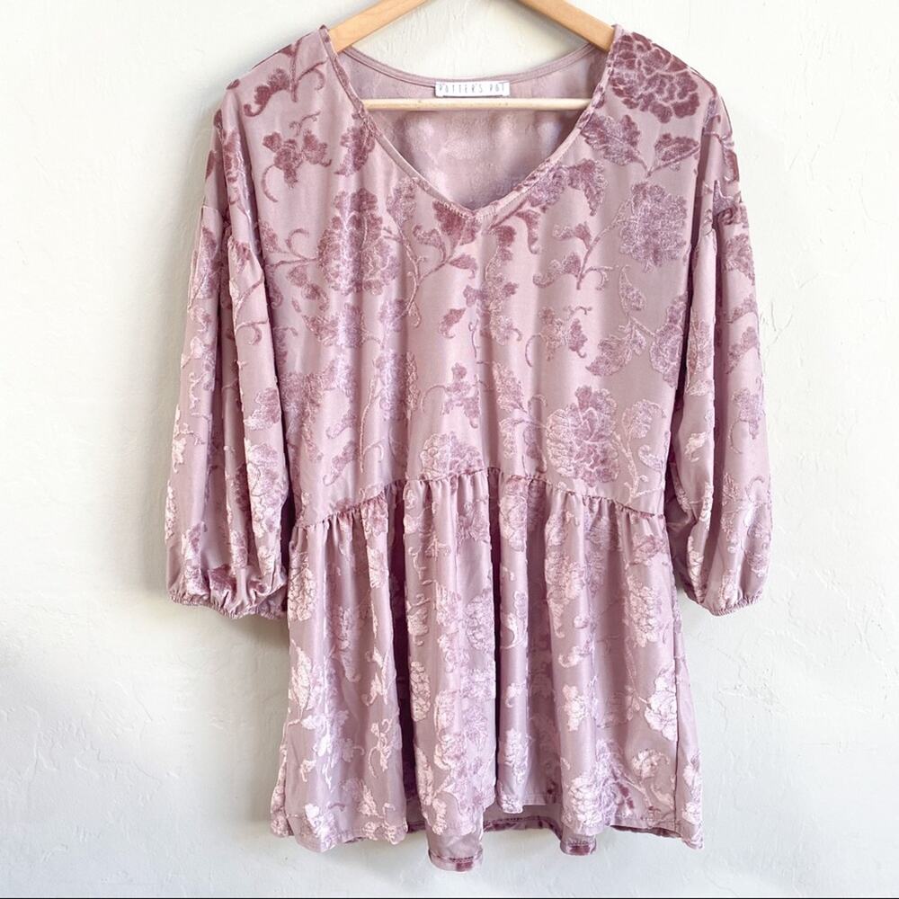NEW Potter’s Pot Rose Velvet Babydoll‎ Top